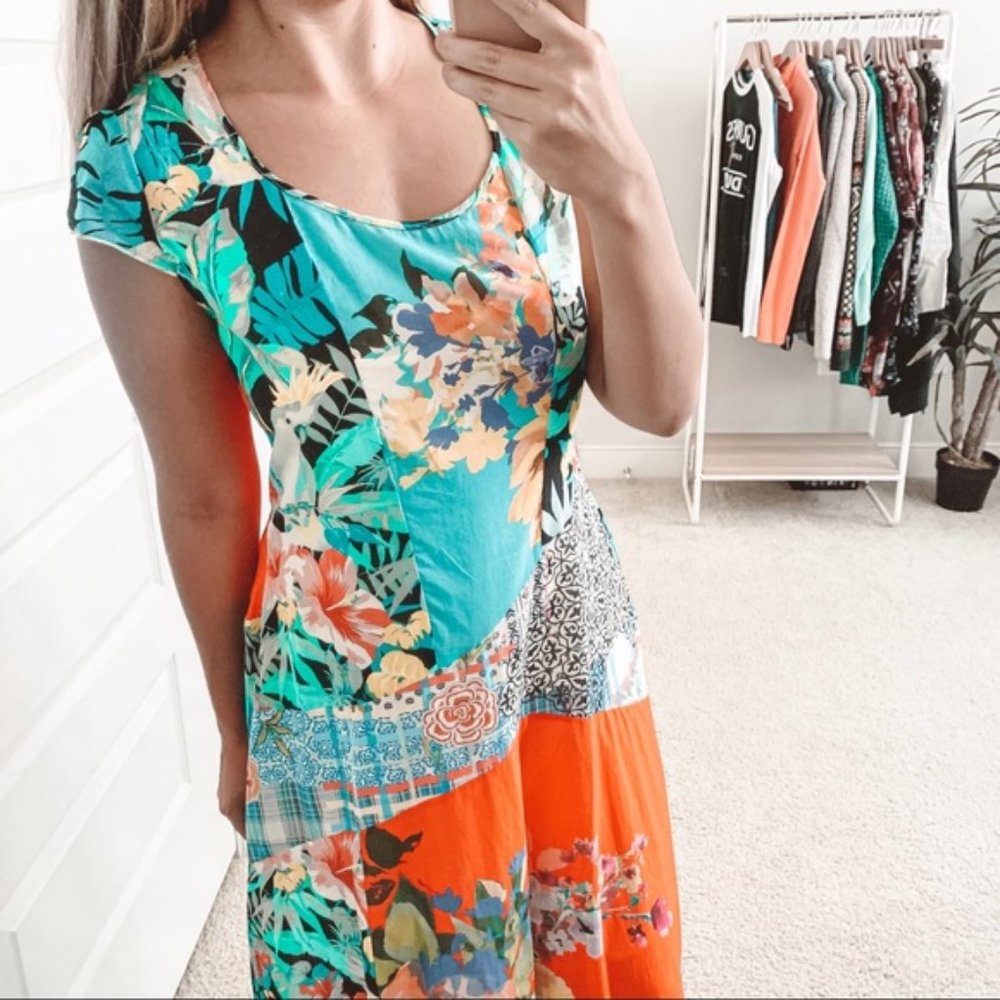 Johnny Was Solomio Plaid Patchwork Maxi Dress - Picture 5 of 6